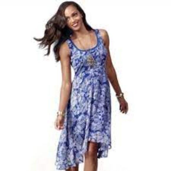 CAbi 851 Blue Willow Double Dress Floral XS - Picture 1 of 5